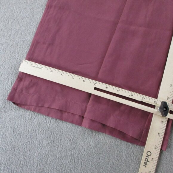 NWT Athleta Calm Cool Pants Med Tawny Rose Sleep Satin Silk Loungewear Wide Leg - Picture 9 of 14